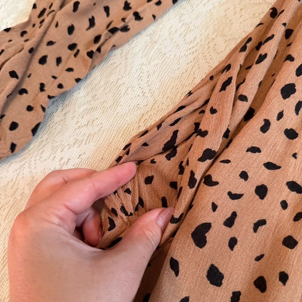 NWT Kaileigh stitch fix v-neck long sleeve tan maxi dress - Picture 8 of 9